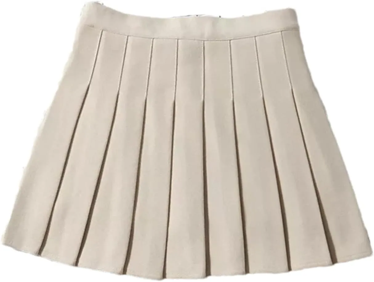 Women's High-Waisted Pleated Mini Skirt  A-Line Skort School Uniform Style Tennis Skirts