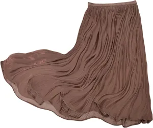 Women's Long Pleated Skirt Casual High Waist A-Line Midi Swing Solid Skirts