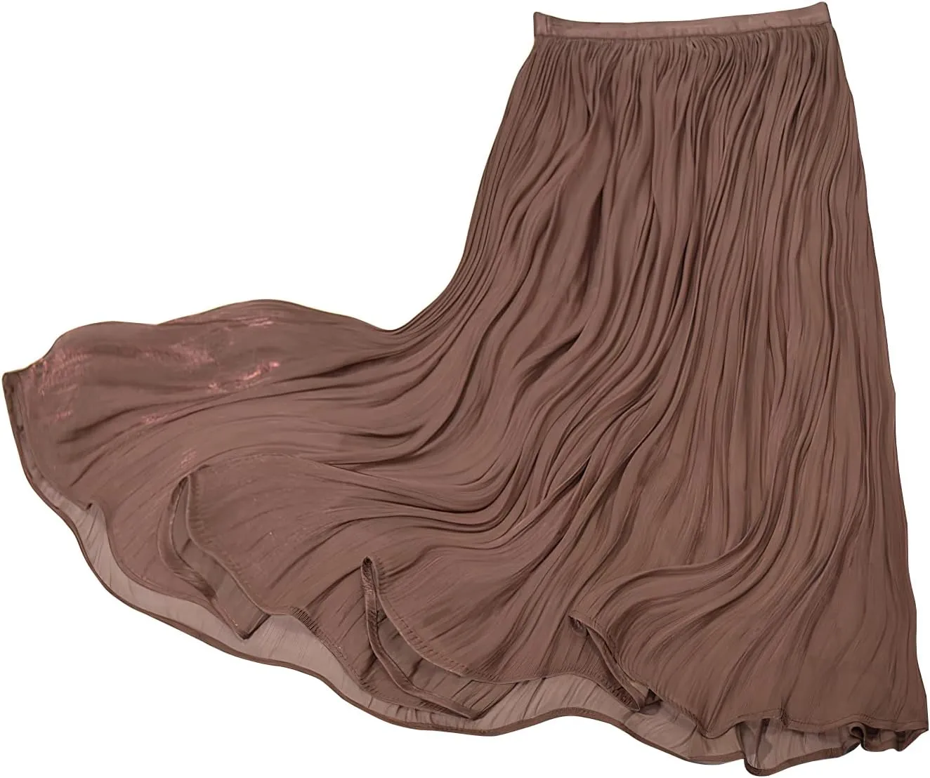 Women's Long Pleated Skirt Casual High Waist A-Line Midi Swing Solid Skirts
