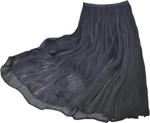 Women's Long Pleated Skirt Casual High Waist A-Line Midi Swing Solid Skirts