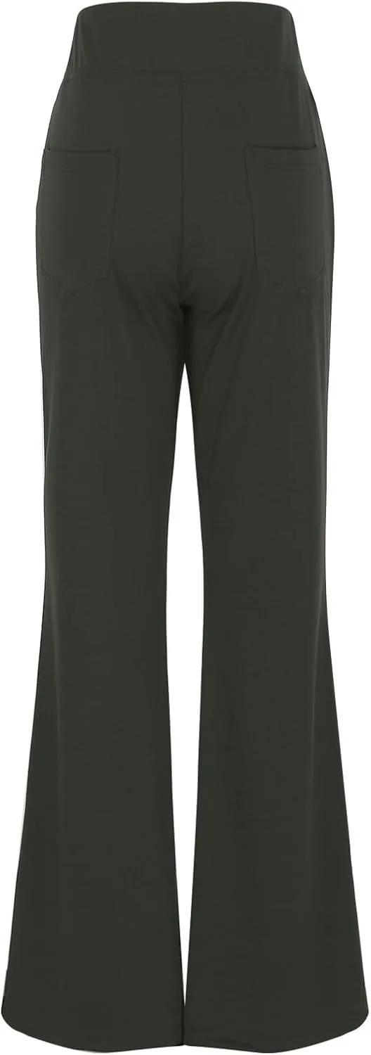 Womens Pants Business Work Dress Pants Casual Slacks High Waist Stretchy Trousers Pull On Office Pants with Pockets