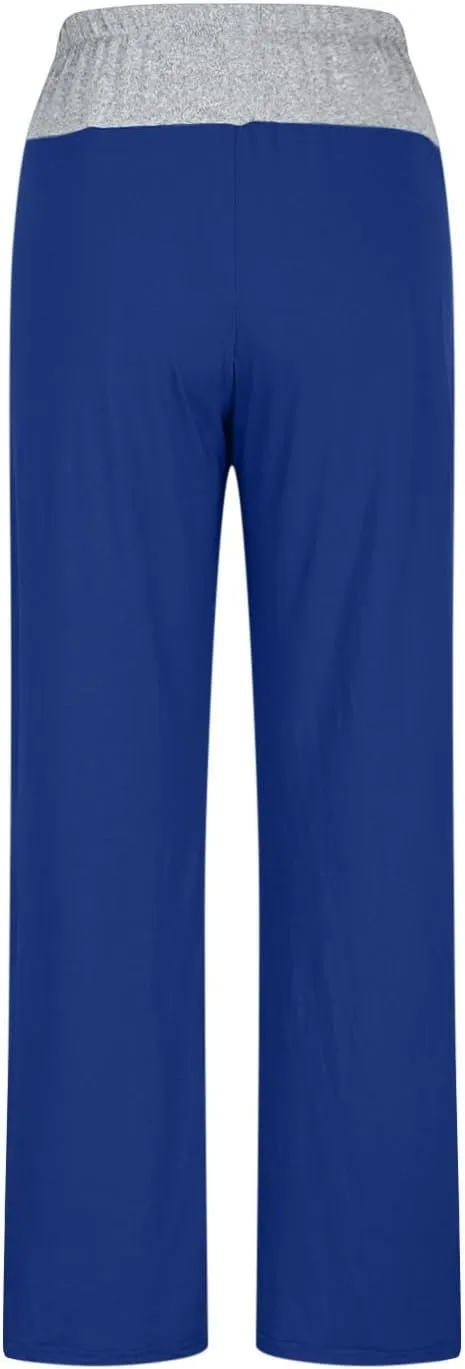 Women's Sweatpant Yoga Leggings Side Striped High Waist Stretch Comfy Jogger Gym Sport Workout Pants Trousers Slacks