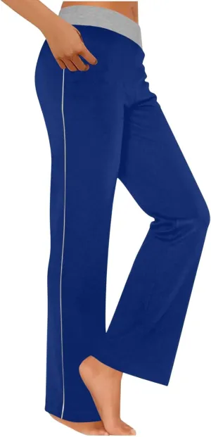 Women's Sweatpant Yoga Leggings Side Striped High Waist Stretch Comfy Jogger Gym Sport Workout Pants Trousers Slacks