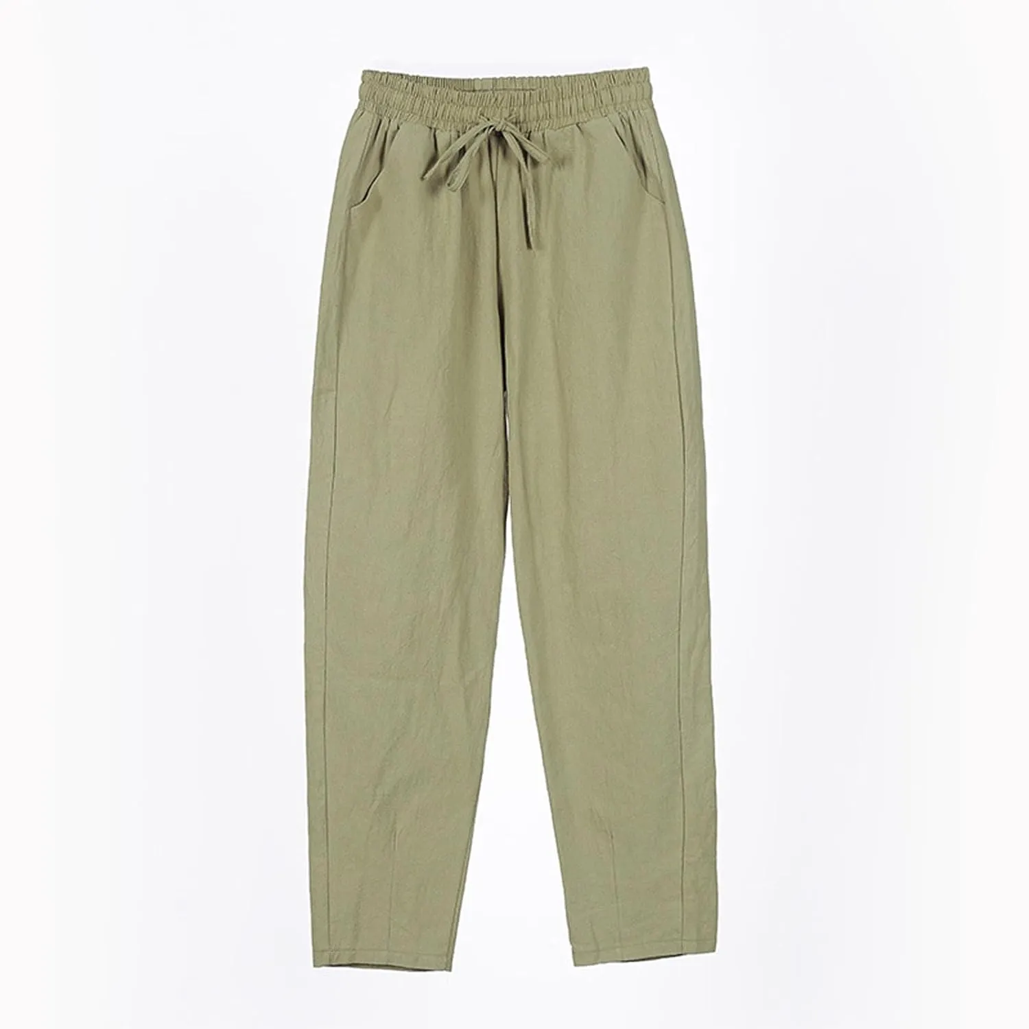 Womens Sweatpants, Peasant Pants Linen Straight Leg Casual Drawstring Cotton Plus Size