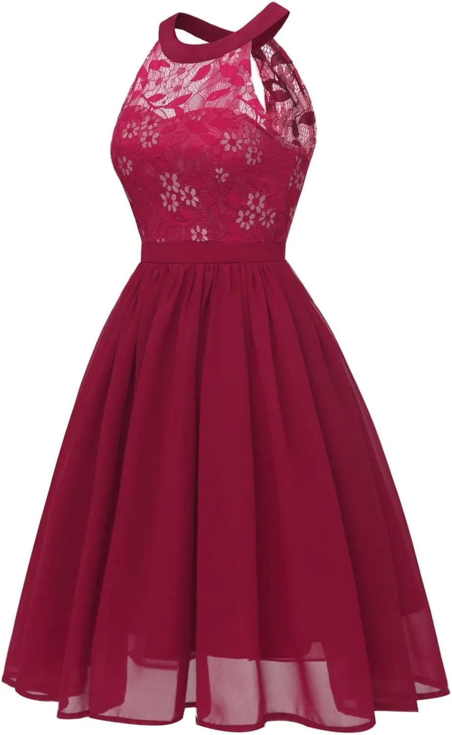 Womens Teen Girls Lace Patchwork Sleeveless Sundress Summer Prom Party Cocktail Mini Skater Dress
