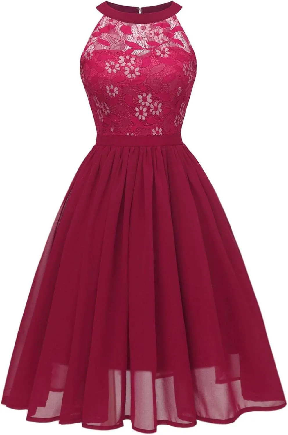 Womens Teen Girls Lace Patchwork Sleeveless Sundress Summer Prom Party Cocktail Mini Skater Dress