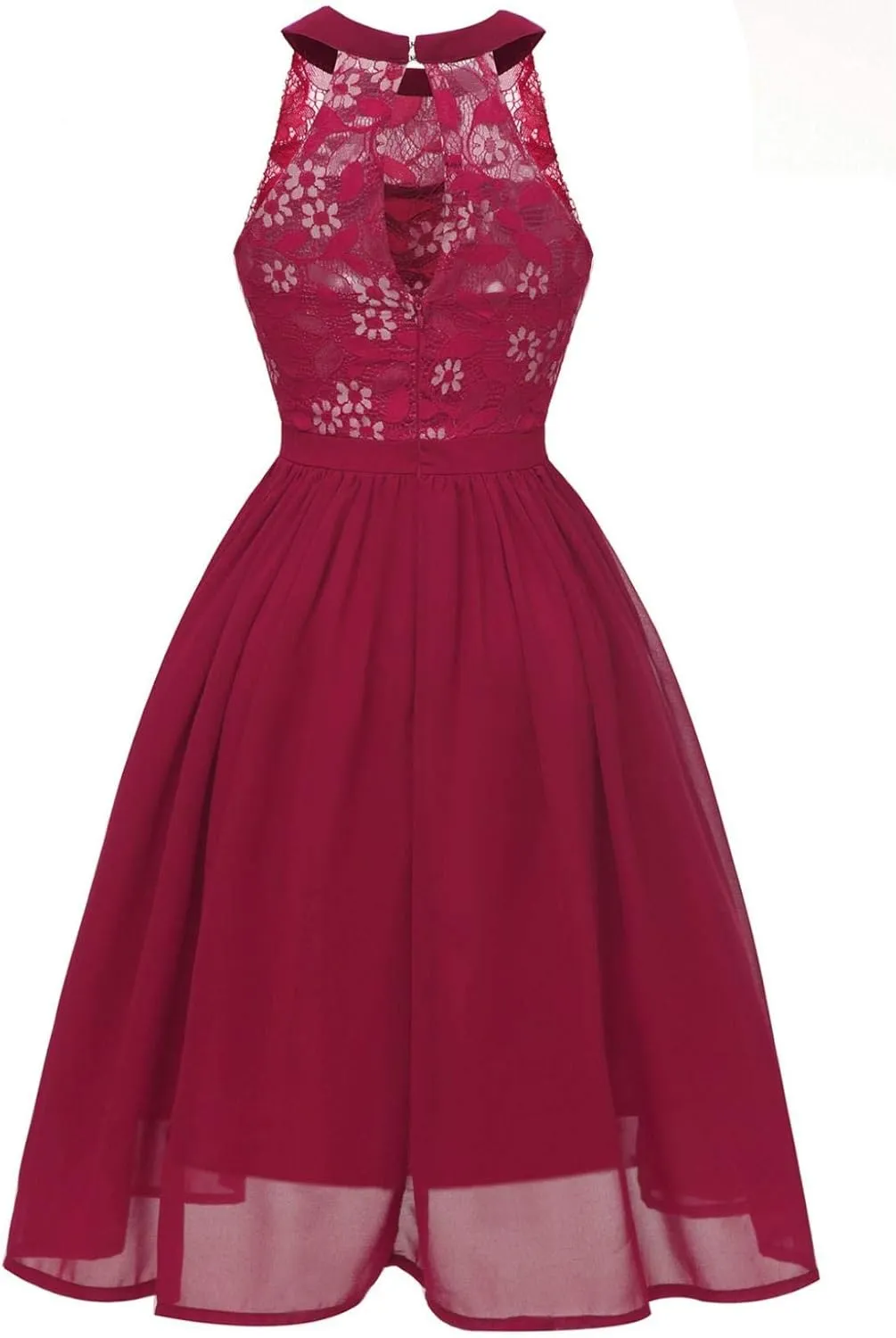 Womens Teen Girls Lace Patchwork Sleeveless Sundress Summer Prom Party Cocktail Mini Skater Dress