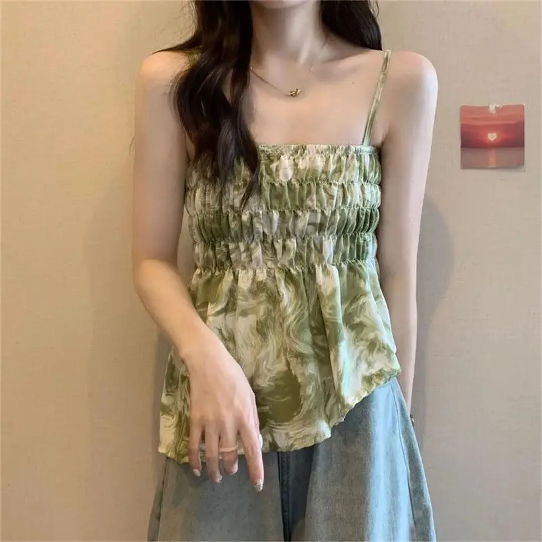 Women's Tie Dye Sleeveless Camisole Vintage Printing