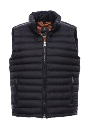 WSS Quilted Zippered Black Men Down Vest  - Singen
