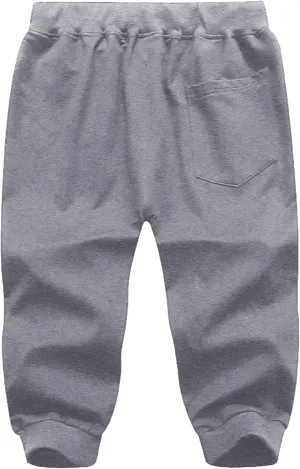 XUETON Mens Capri Jogger 3/4 Below Knee Workout Running Sports Sweat Shorts Elastic Waist Drawstring Summer Casual Gym Shorts