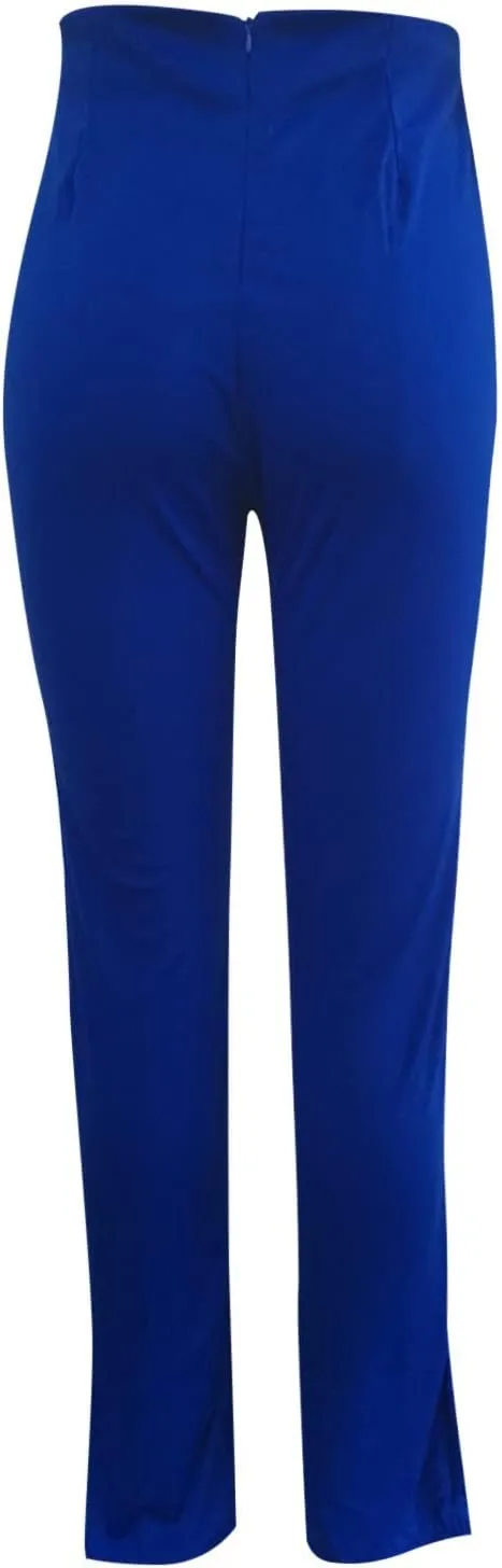 YOLAI Women Casual Wide Leg Pant High Waist Button Down Trousers Solid Color Business Work Trousers