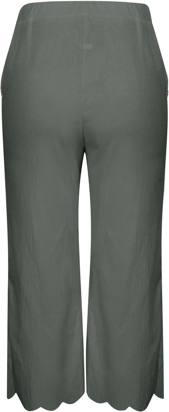 ZDRZK High Waisted Linen Pants for Women Summer 2023 Casual Wide Leg Pants with Pockets Loose Comfy Cropped Lounge Trousers
