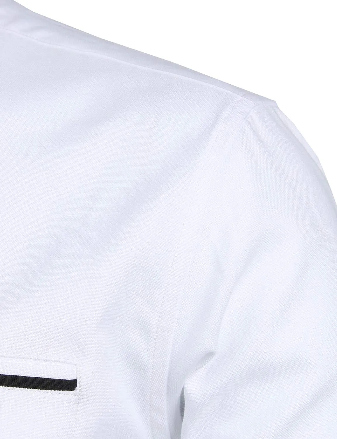 ZEROYAA Mens Hipster Mandarin Collar Slim Fit Long Sleeve Casual Button Down Oxford Dress Shirt with Pocket