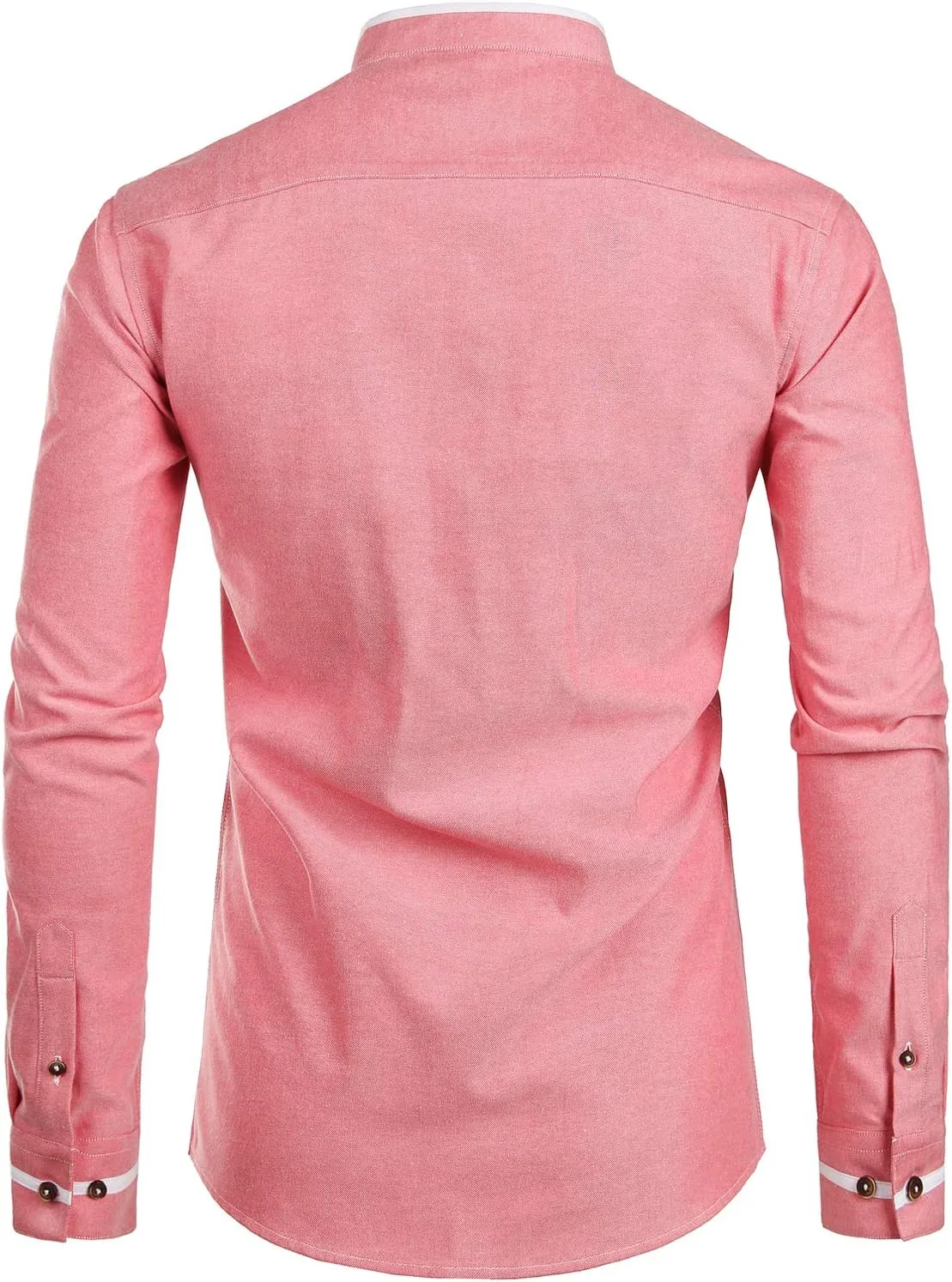 ZEROYAA Mens Hipster Mandarin Collar Slim Fit Long Sleeve Casual Button Down Oxford Dress Shirt with Pocket