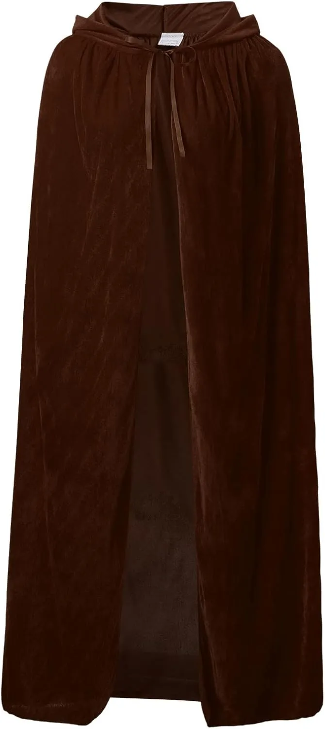 ZYXTIM Unisex Hooded Robe Cloak Mens Knight Fancy Cool Halloween Christmas Costumes Womens Vampire Witch Cape Cosplay Robe