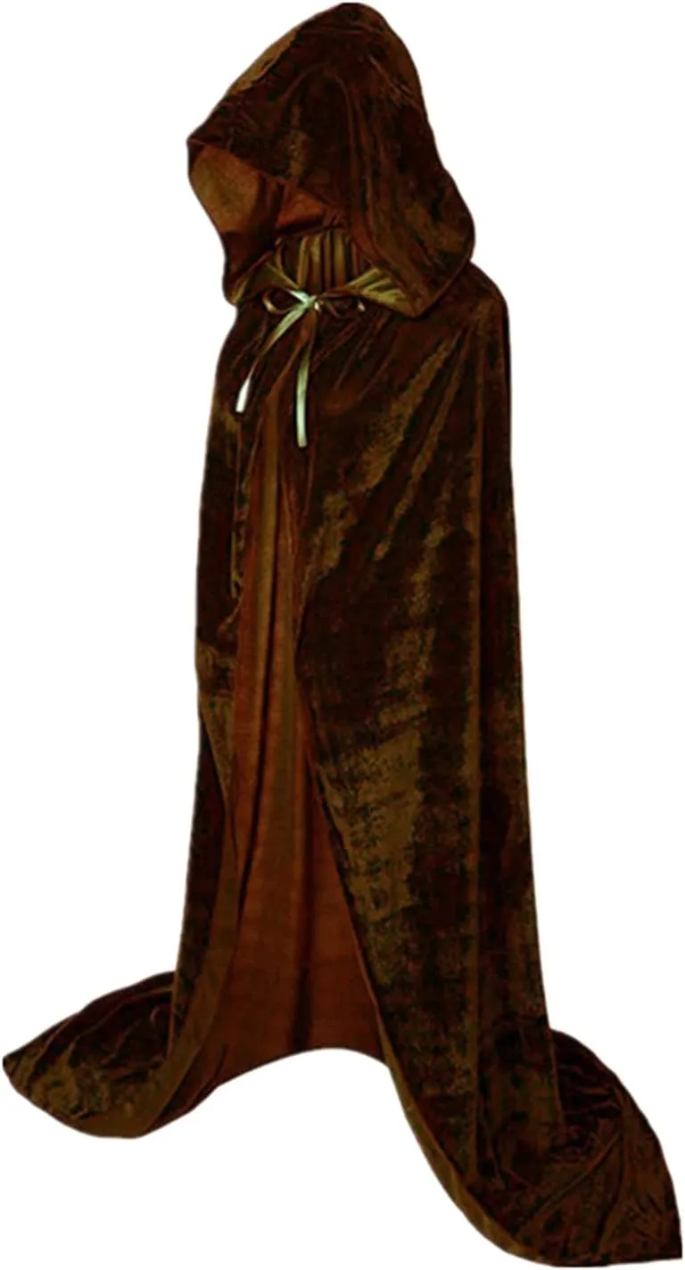 ZYXTIM Unisex Hooded Robe Cloak Mens Knight Fancy Cool Halloween Christmas Costumes Womens Vampire Witch Cape Cosplay Robe